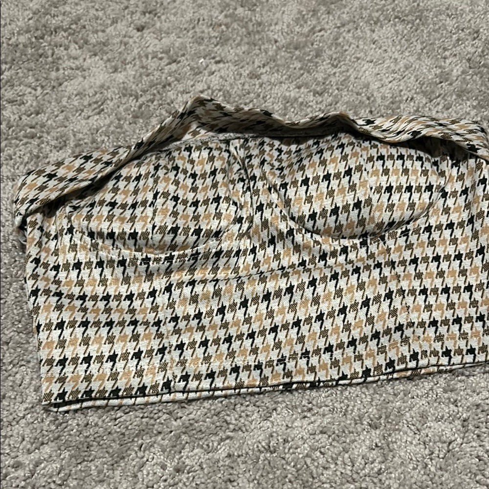 Houndstooth Bustier Top
